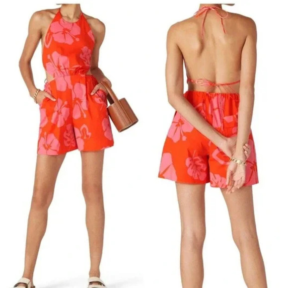 STAUD Women's Open Back Romper - Picture 1 of 4